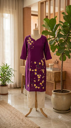 Purple Hand Painted Kurti