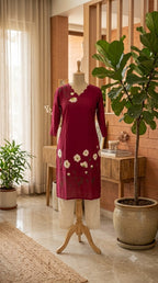 Maroon Hand Painted Kurti