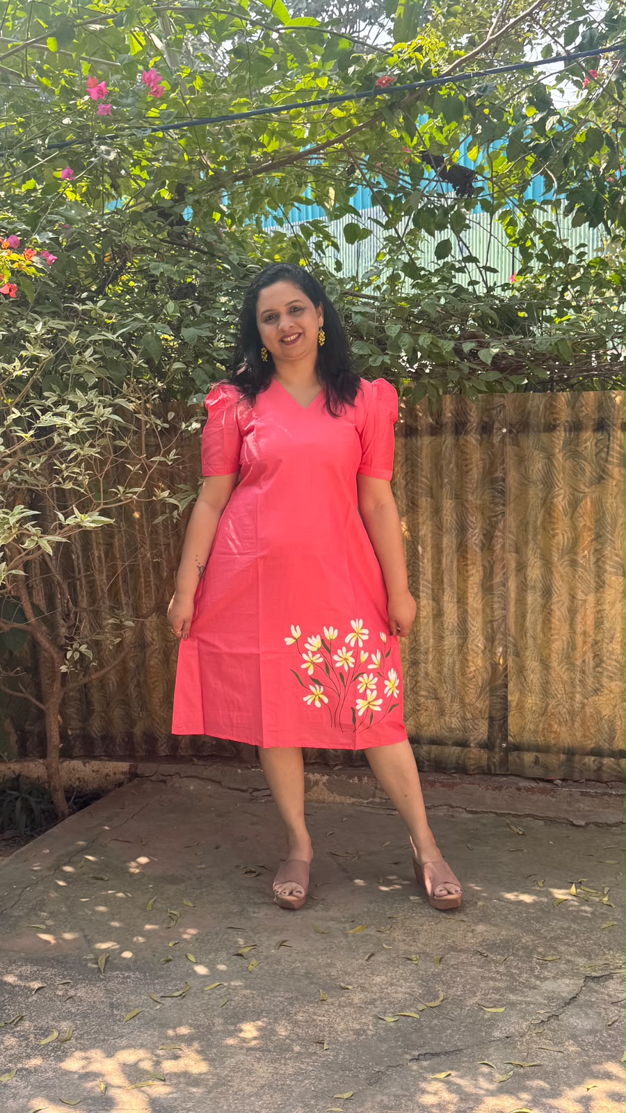 Peach Hand Painted Dress