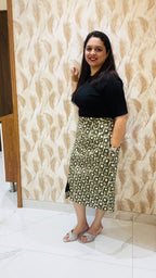 Green bagru skirt