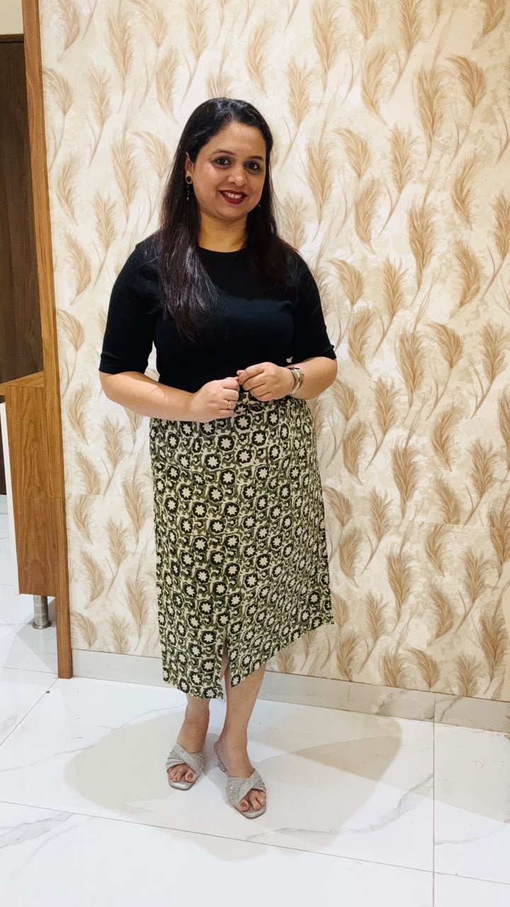 Green bagru skirt
