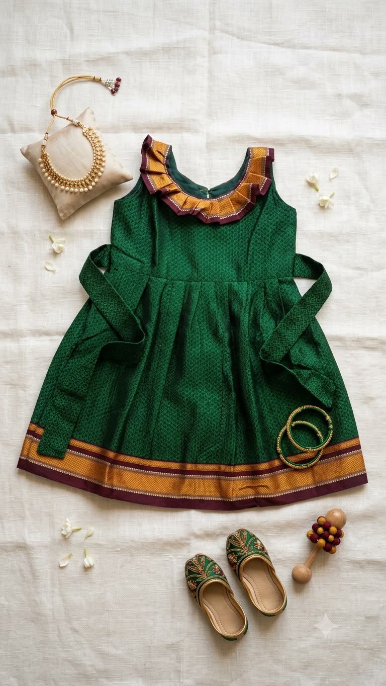 Dark Green Khan Frock