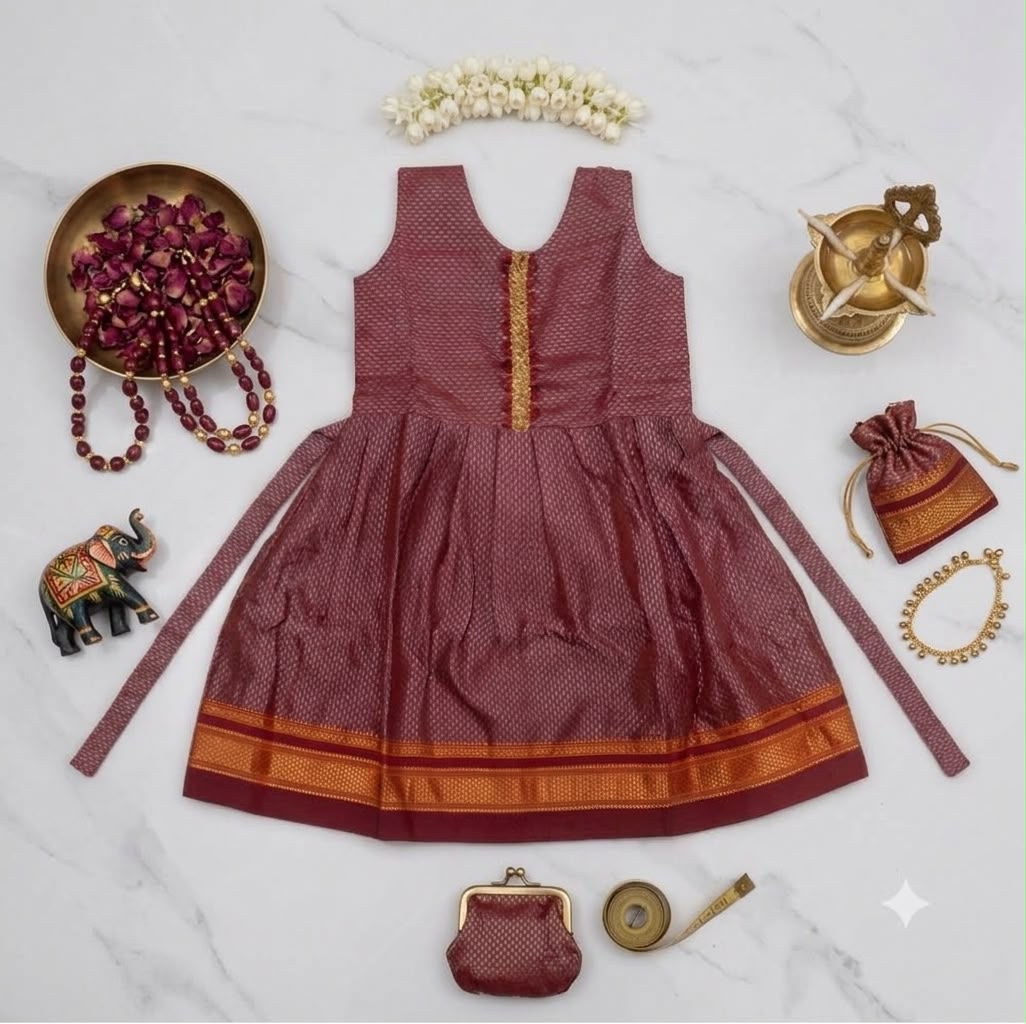 Dark Onion Pink Khan Frock