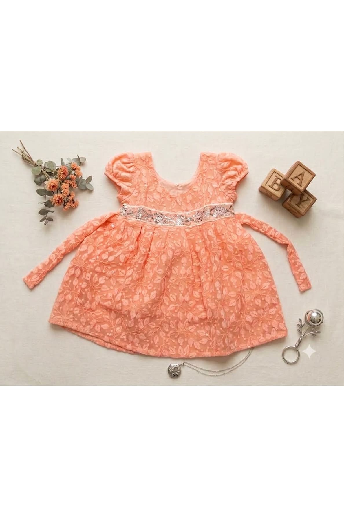 Peach Organza Frock