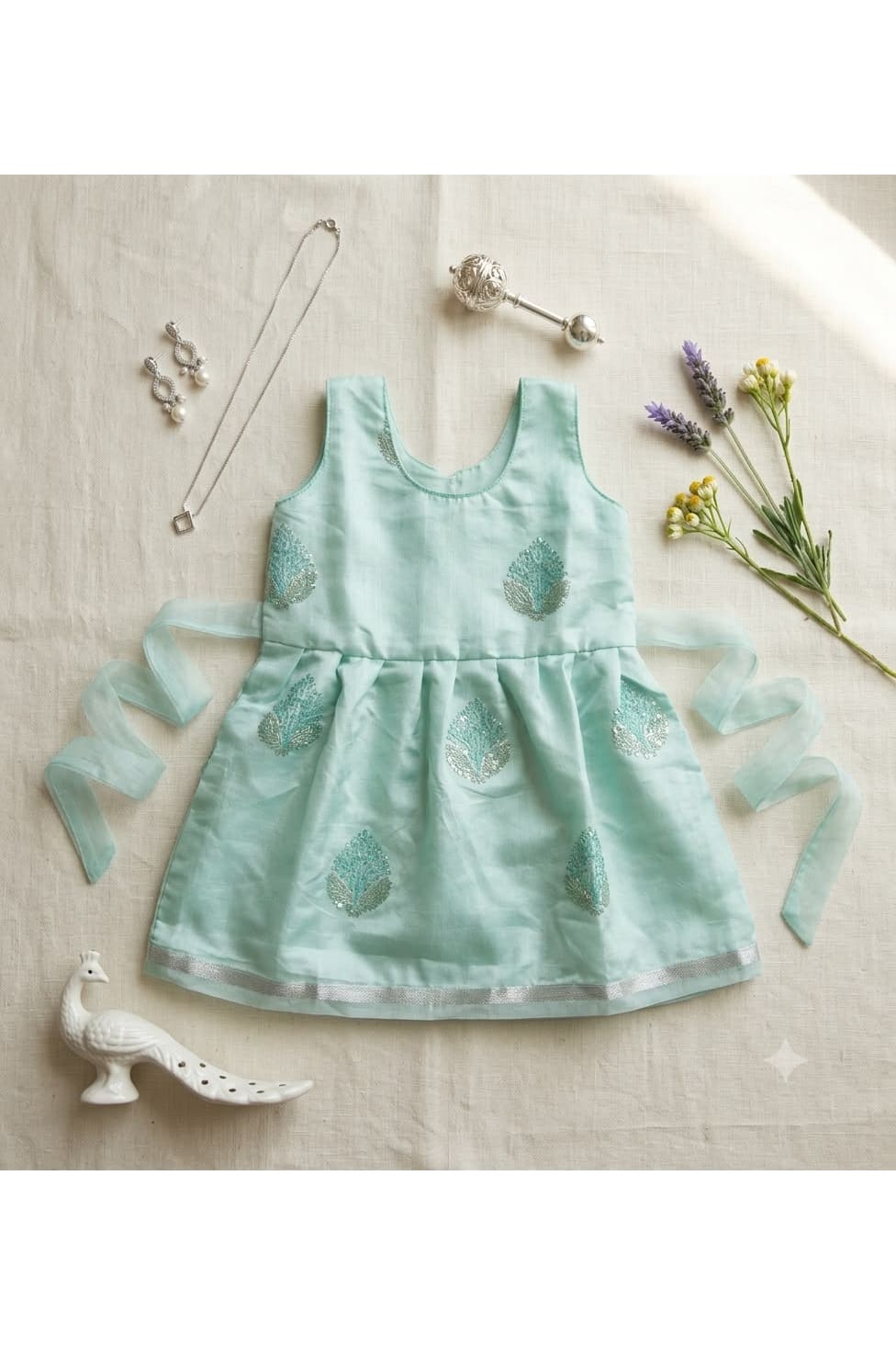 Pastel Green Organza Frock