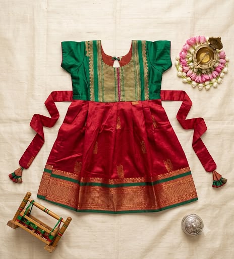 Red & Green Ethnic Frock