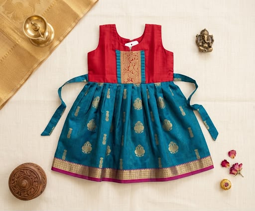 Green Red Ethnic Frock