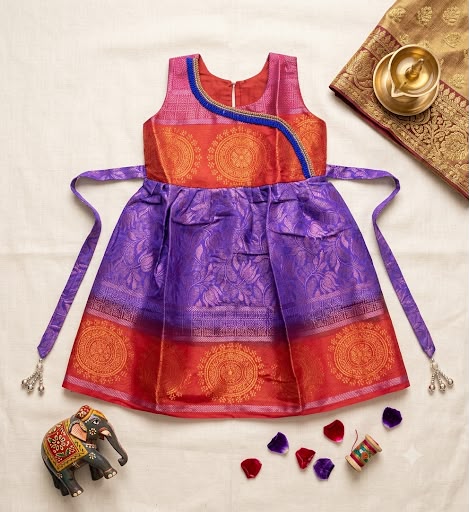 Red & Lavender Frock