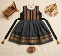 Grey Golden Silk Frock