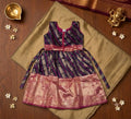 Dark Maroon & Pink Silk Frock