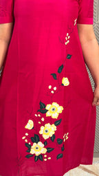 Hot Pink Hand Painted Dress