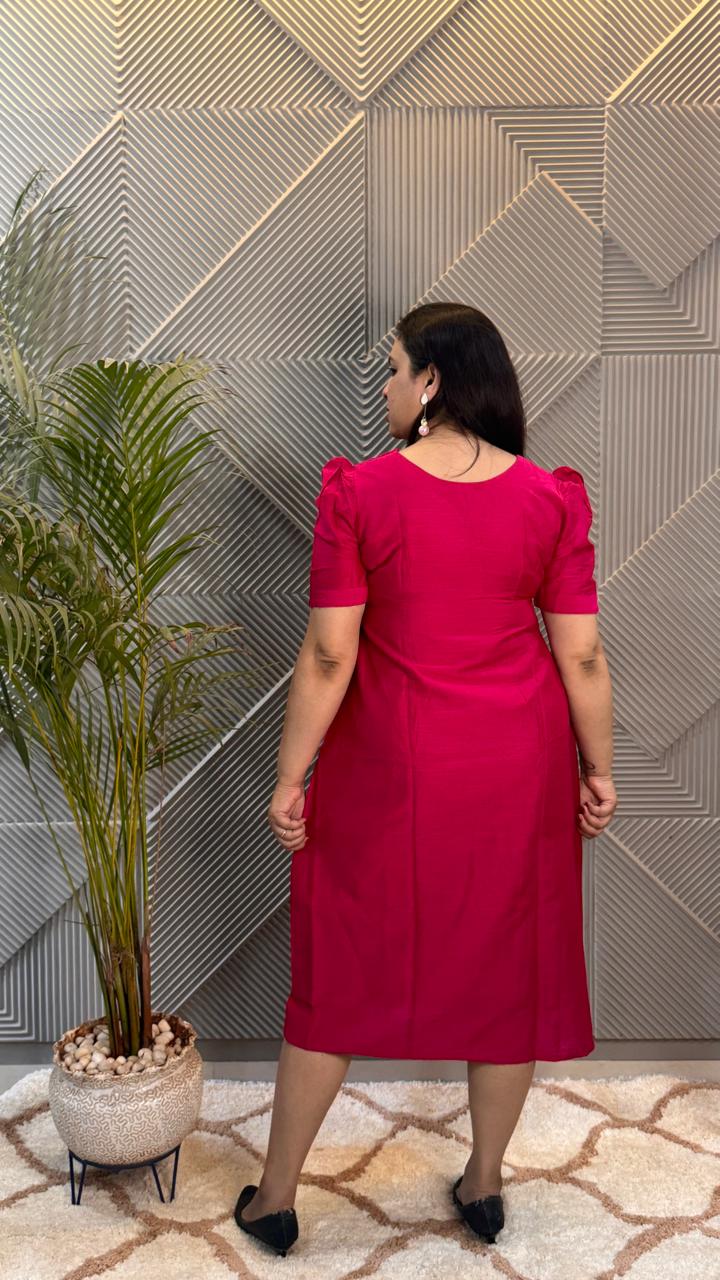 Hot Pink Hand Painted Dress