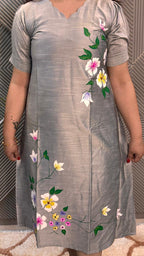 Grey Hand Painted Dress
