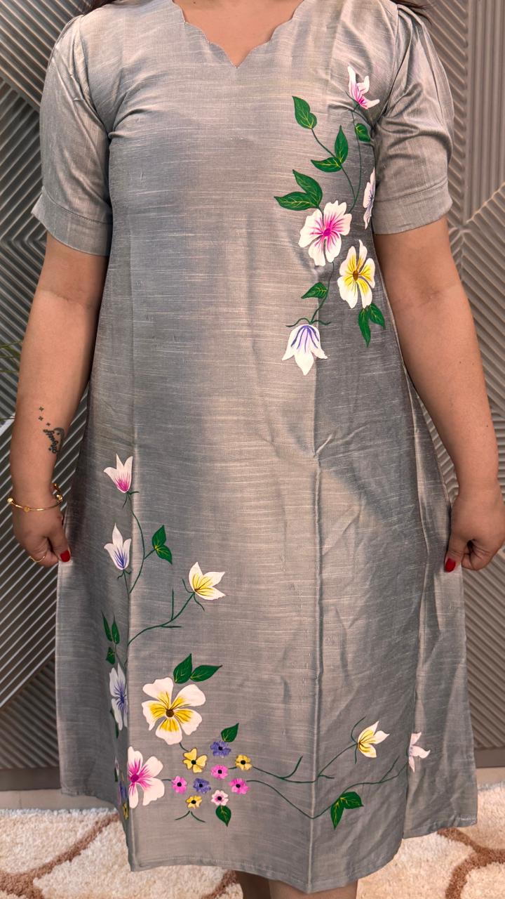 Grey Hand Painted Dress