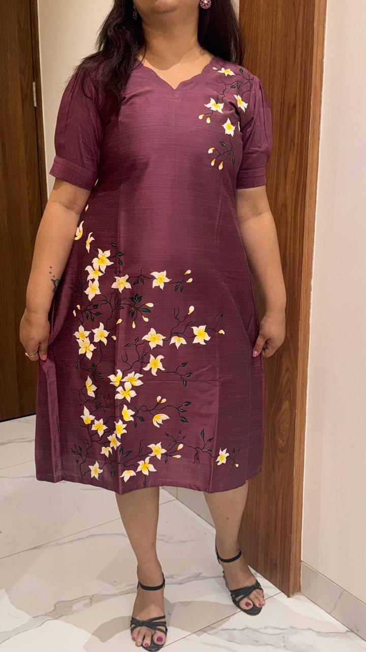 Light Brown Hand Painted Dress
