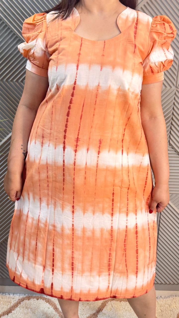 Peach Shibori Dress