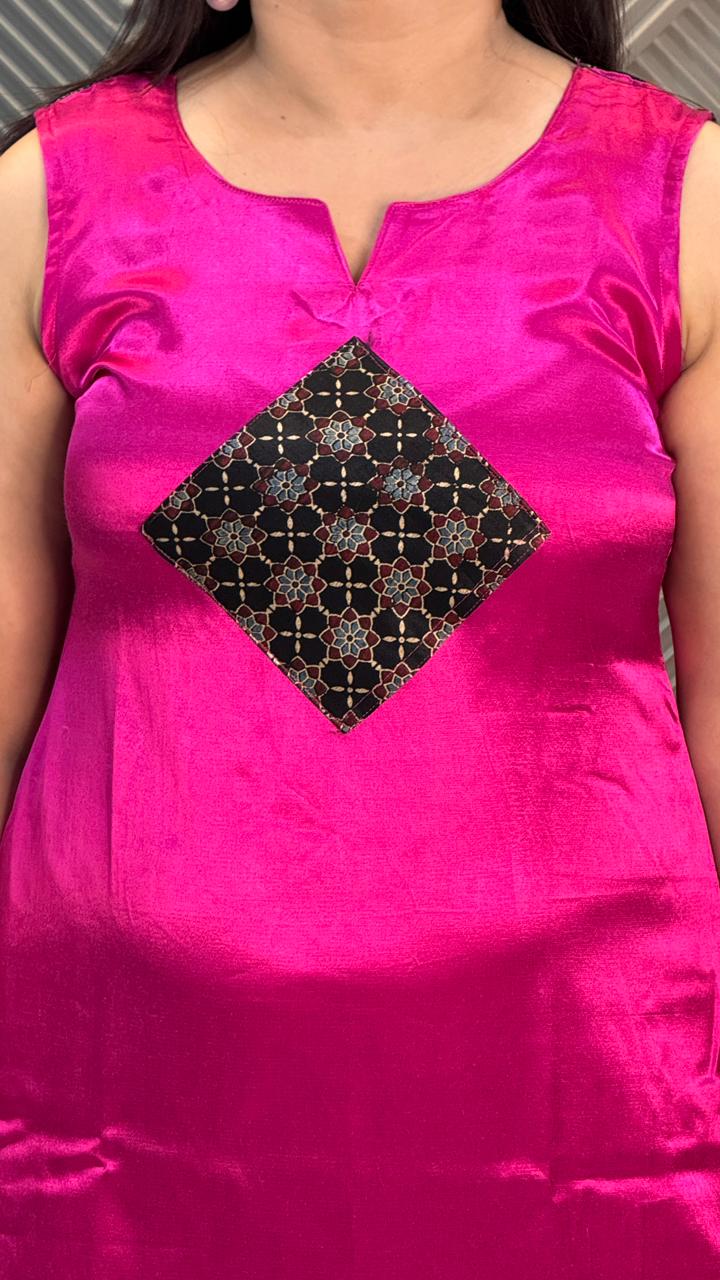 Hot Pink Mashru Dress