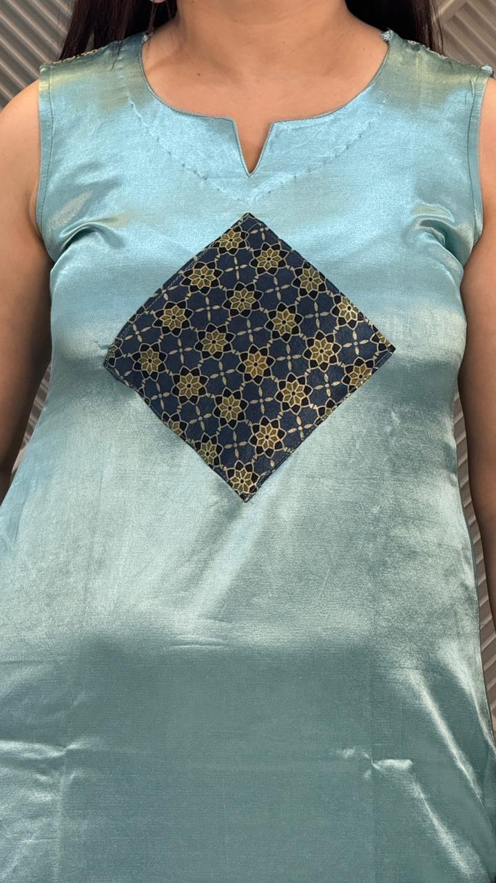 Sky Blue Mashru Dress