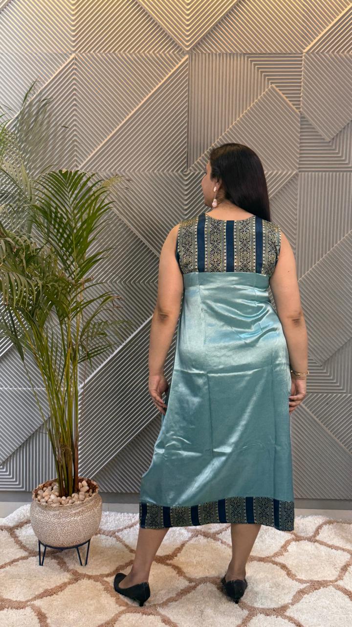 Sky Blue Mashru Dress