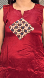 Maroon Mashru Dress
