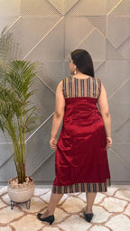 Maroon Mashru Dress