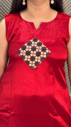 Red Mashru Dress