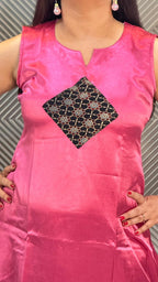 Baby Pink Mashru Dress