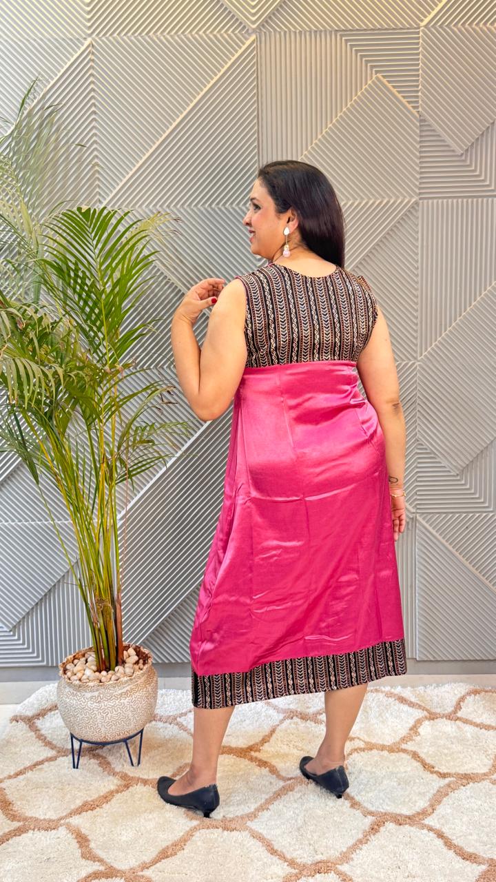 Baby Pink Mashru Dress