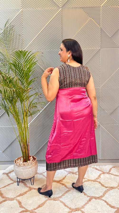 Baby Pink Mashru Dress