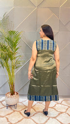Olive Green Mashru Dress