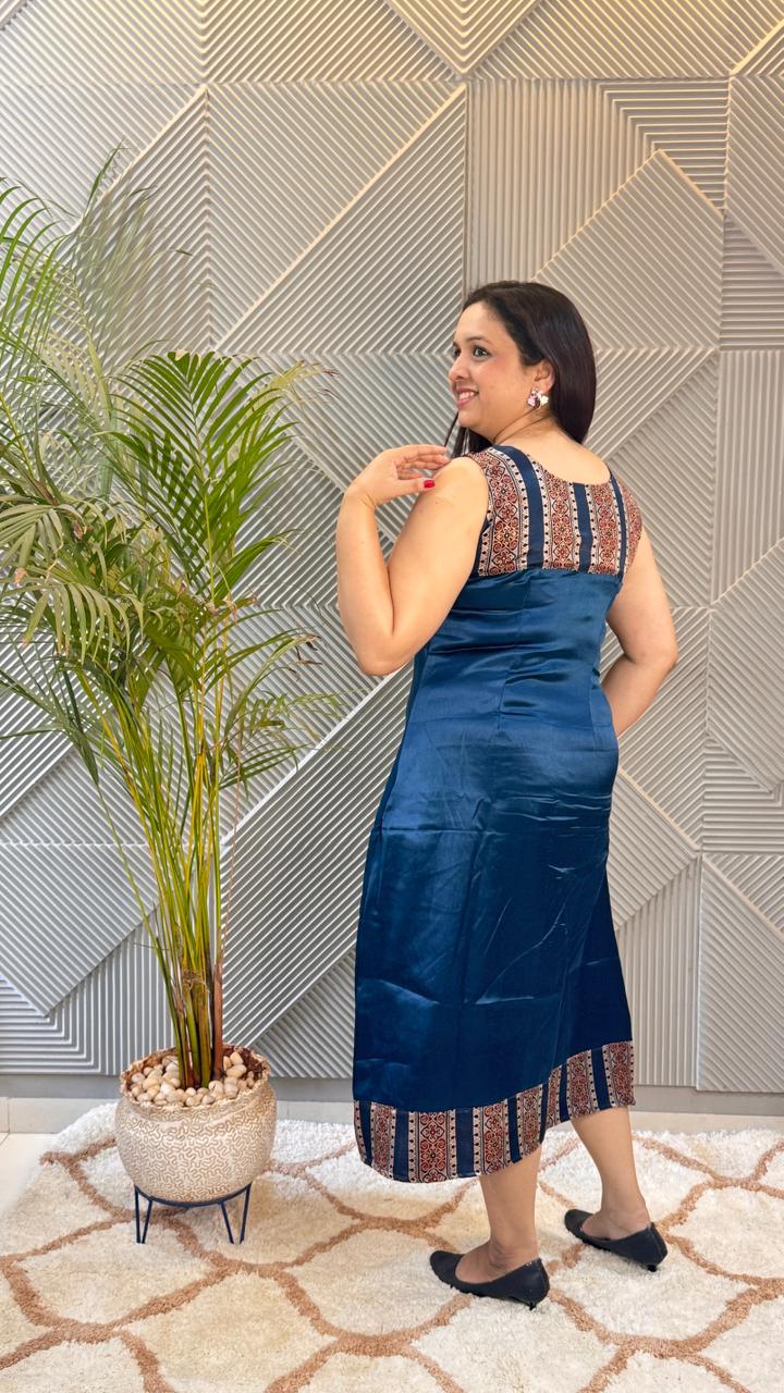 Blue Mashru Dress