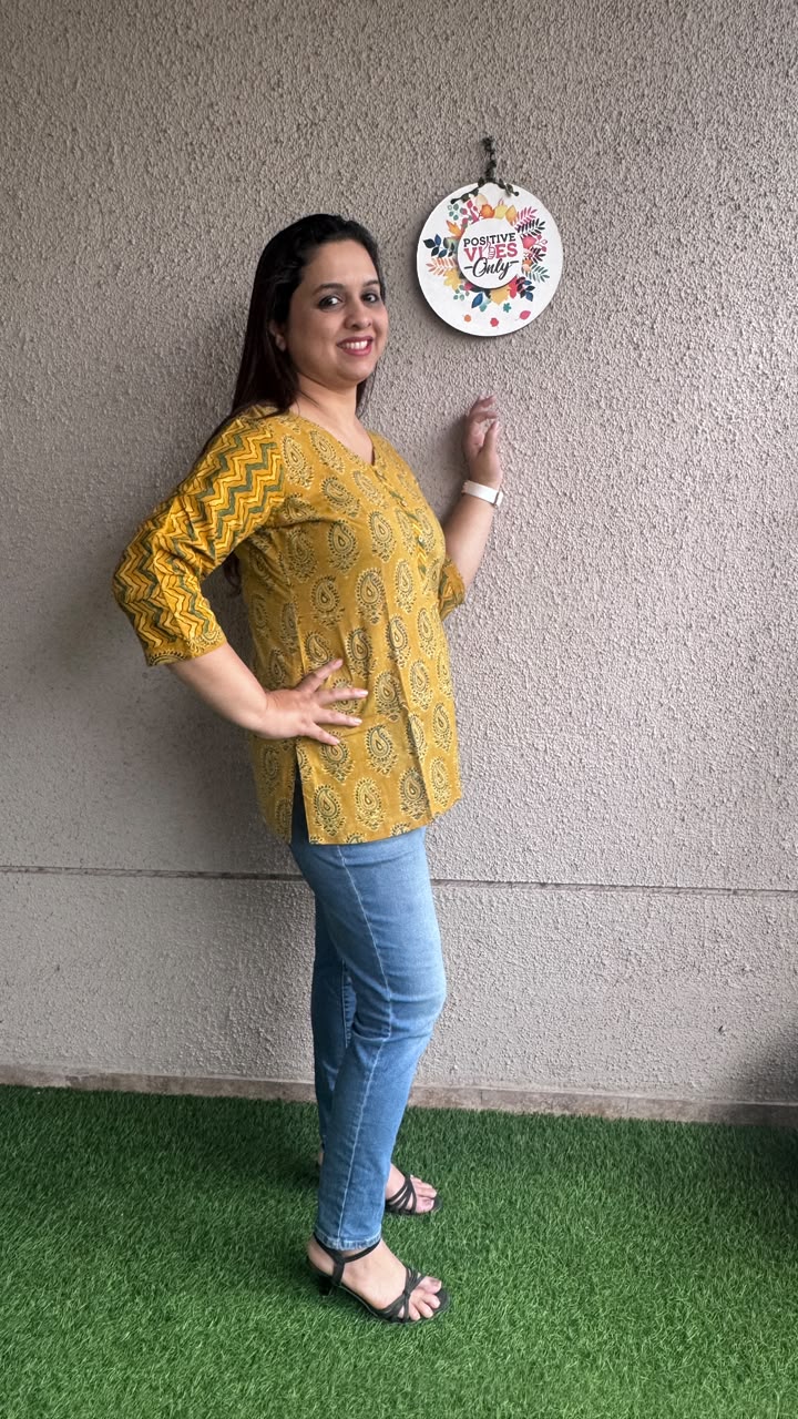 Short Top - Ajrak Yellow