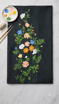 Black Hand-Painted Cotton Silk Kurti Material