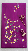 Magenta Hand-Painted Cotton Silk Kurti Material
