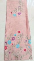 Peach Hand-Painted Cotton Silk Kurti Material